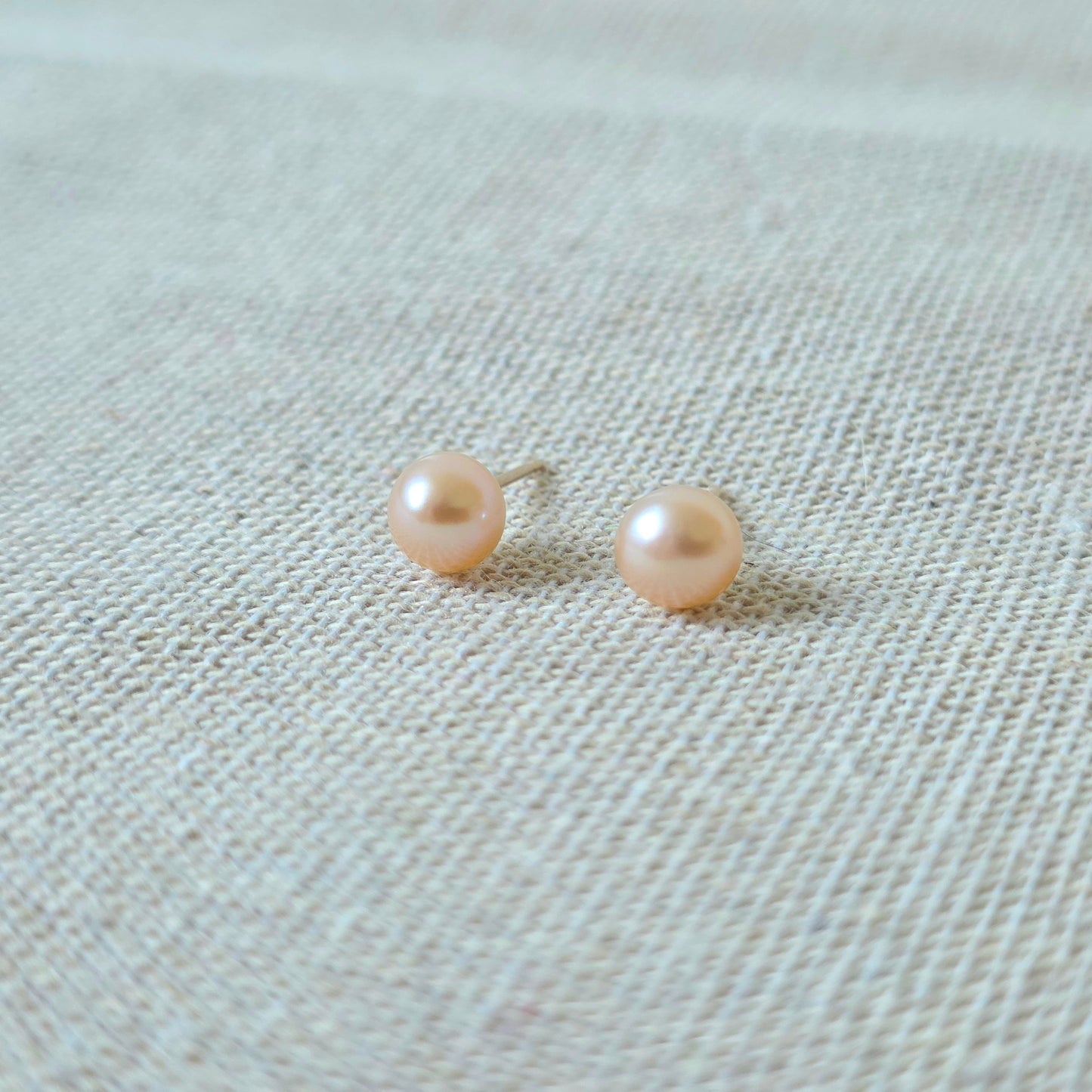 Earrings Peach Mini Pearl