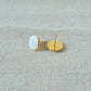 Earrings Cracked White Stone