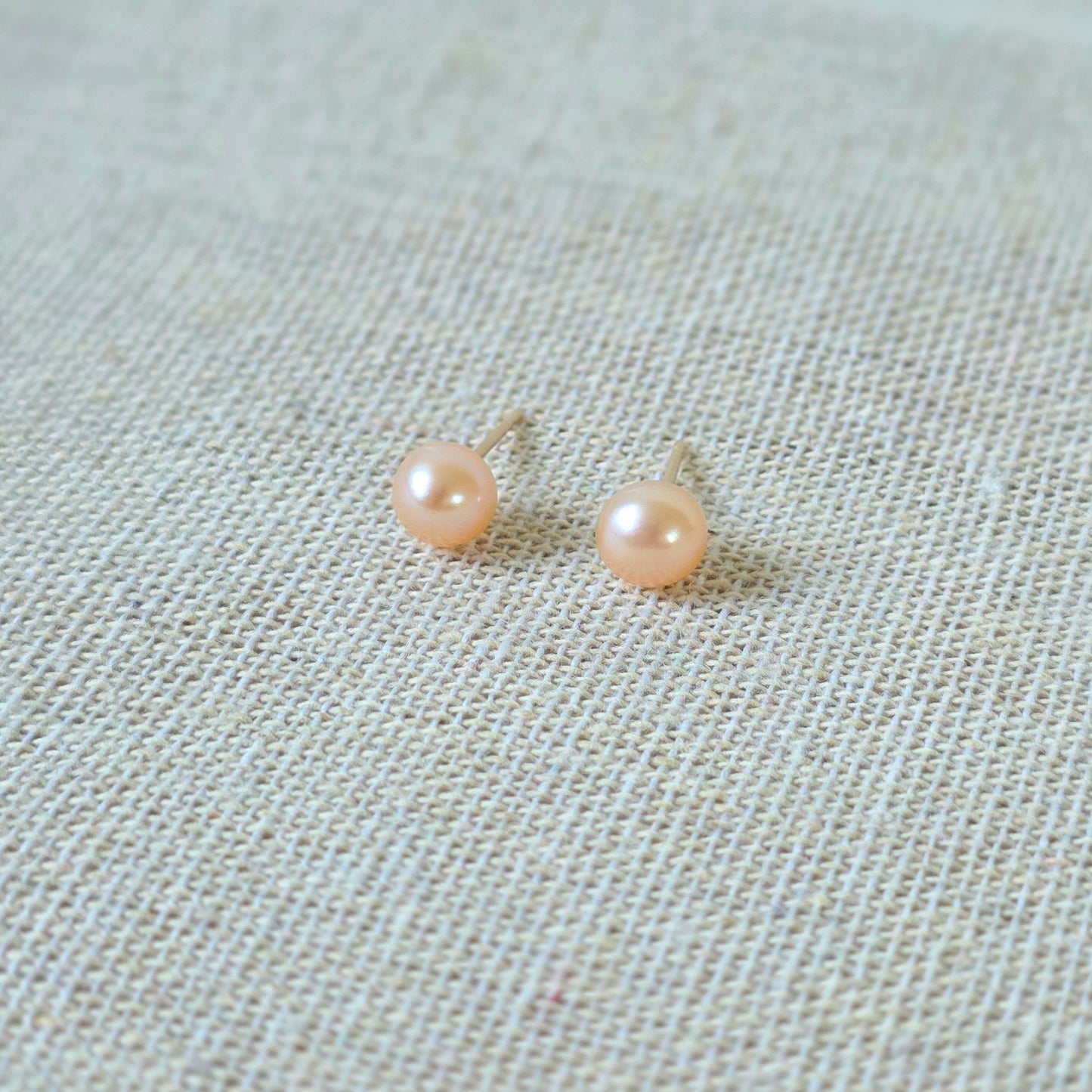 Earrings Peach Mini Pearl