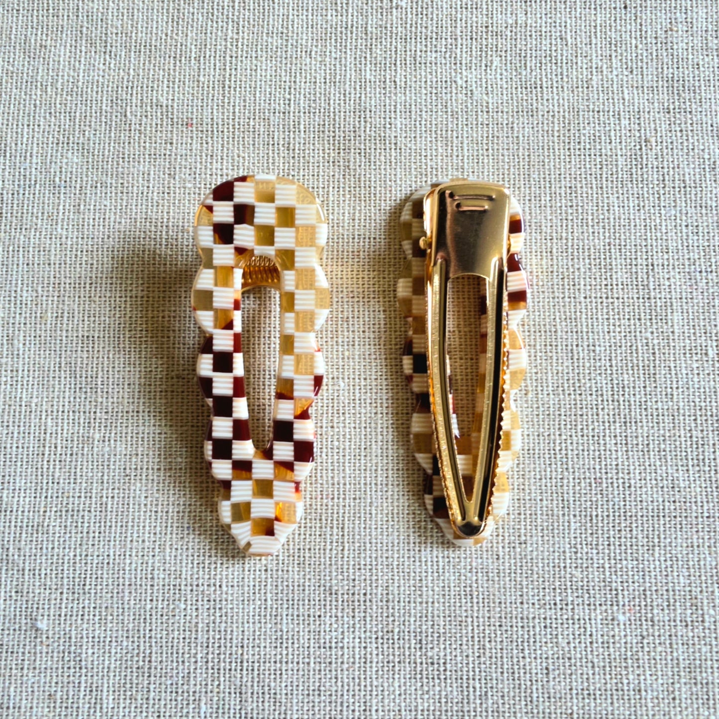 Hair Clips Checkerboard