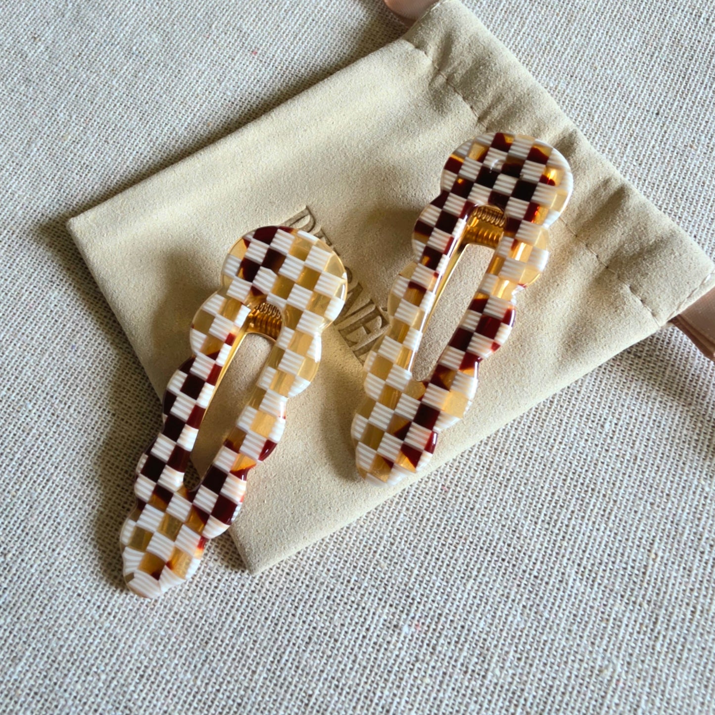 Hair Clips Checkerboard